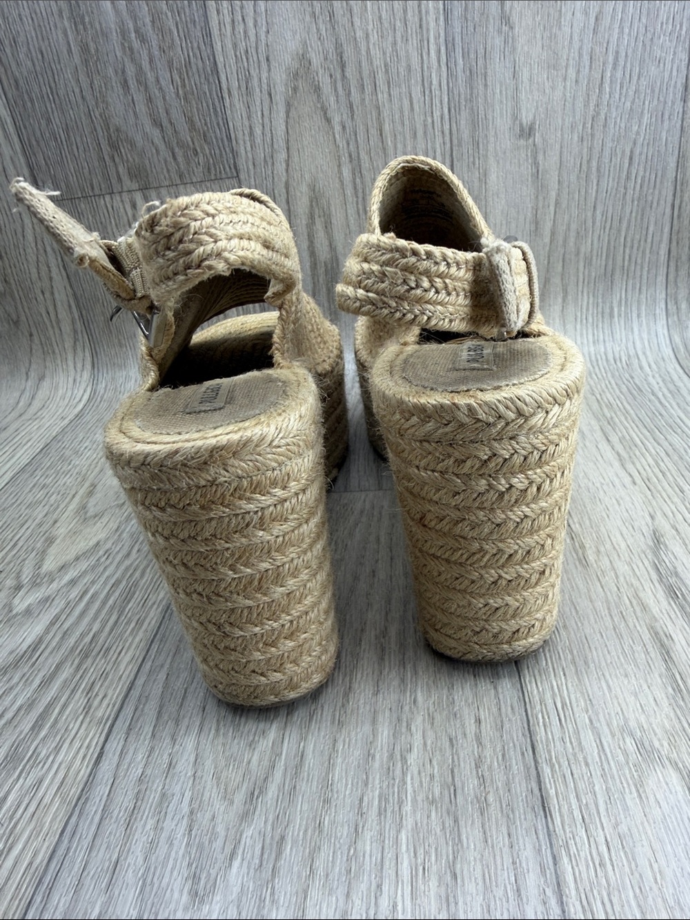 Pull&Bear Natural Braided Espadrille Platform Wedges - Picture 6 of 11